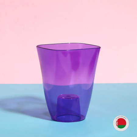 Pot for orchids, 1.5 l, 13 × 17 cm, plastic, transparent purple-4