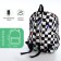 School backpack from textiles on lightning, 3 pockets, black color