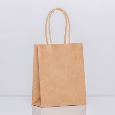 Craft bag without printing, round handle, 15 x 11 x 6 cm, 120 g
