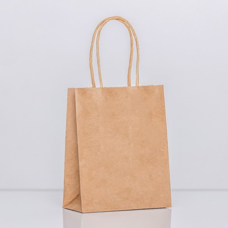 Craft bag without printing, round handle, 15 x 11 x 6 cm, 120 g