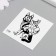 Tattoo on the body black "Dog with a cat in a backpack" 6x6 cm