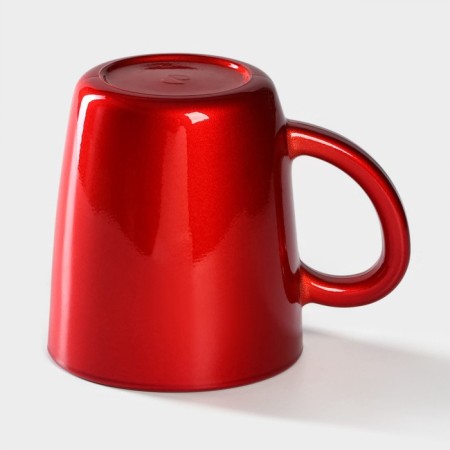 Glass mug, 340 ml, color red metallic-2