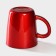 Glass mug, 340 ml, color red metallic