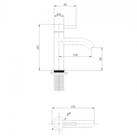 ABBER WASSER KREIS AF8110B sink mixer, single -leaf, pour 120 mm, black-2