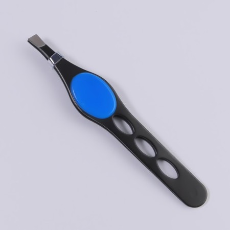 Pinzet begged, narrow, with a rubber insert, 9.5 cm, color mix-5
