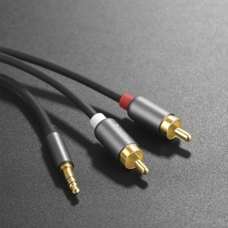Audio cable Hoco UPA10, 2XRCA - Jack 3.5mm, 1.5 m, gray-5