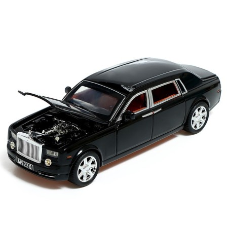 Metal machine "Limousine", 1:24, doors, hood, trunk, black color open-7