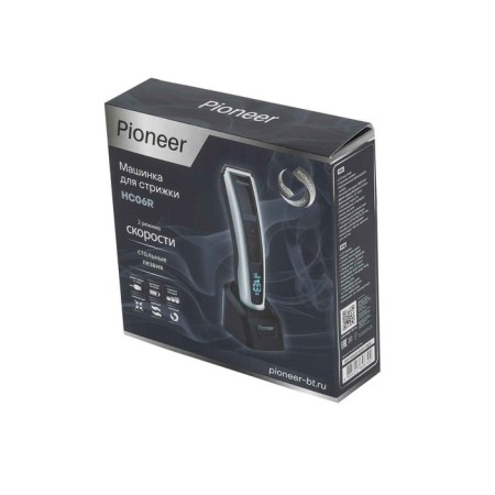 Pioneer HC06R haircut machine, battery, 2 speeds, 4-30 mm, black-silver-8