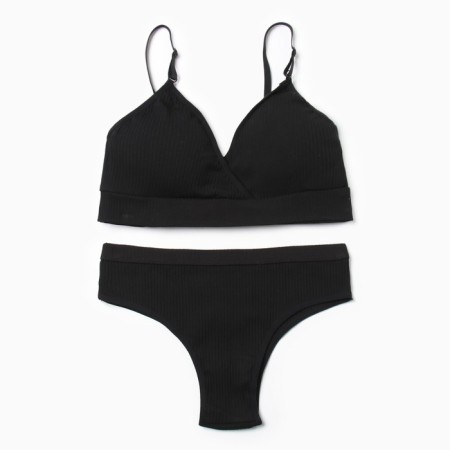 Female set (top, panties) Black color, size 44-46-9