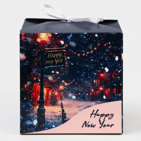 New Year. The box is folding, gift New Year's "New Year's Eve" 14 x 14 x 14 cm.-2