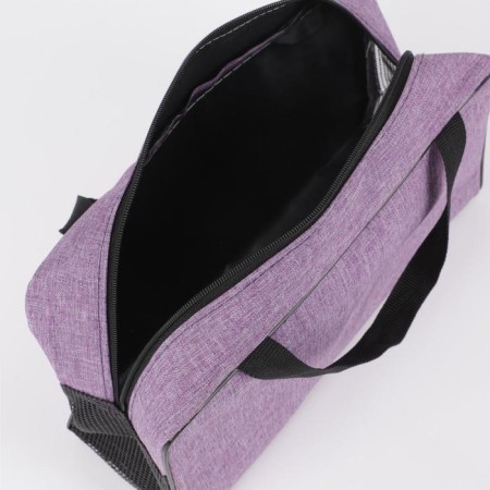 Cosmetic bag on a zipper, with a grid, purple color-2