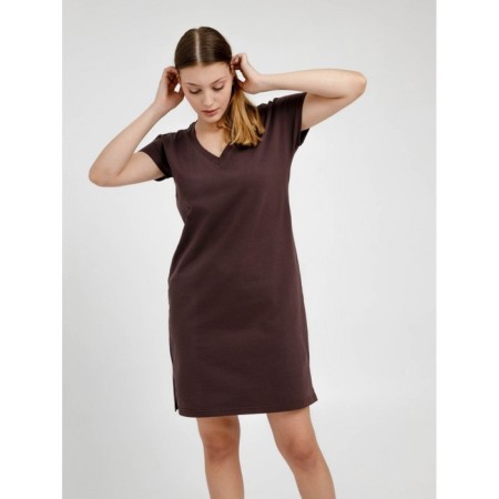 Women's dress, size 52, brown color-4