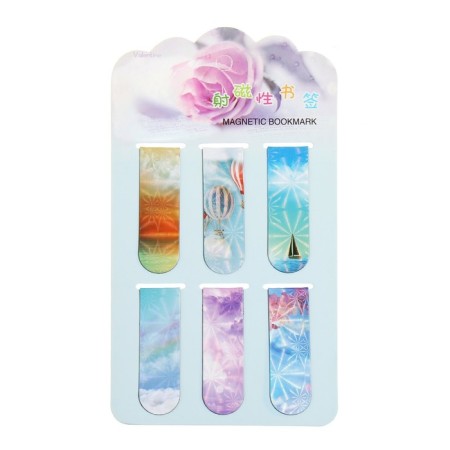 A set of magnetic bookmark for books Calligrata 6 pieces, "sky", mix-8