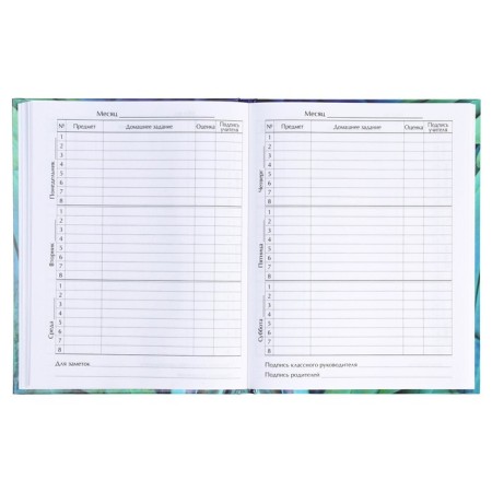 Diary for grades 5-11, "feathers", solid cover 7BC, glossy lamination, 48 sheets-5