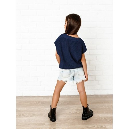 Жилет для девочки Amarobaby Knit, рост 128 см, цвет синий-13