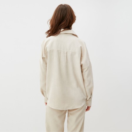 Women's blouse Minaku: Velvet Collection Milk color, river 48-5