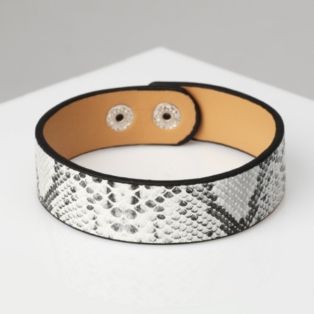 Bracelet Skin "Safari" Python, white-black color, 22 cm-1
