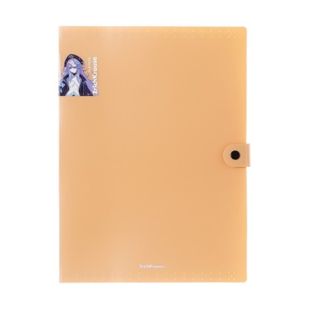 Folder-carte, A4, 4 departments, 600 μm, Erichkrause "Matt Manga", on the button, embossing "Sand", mix-2
