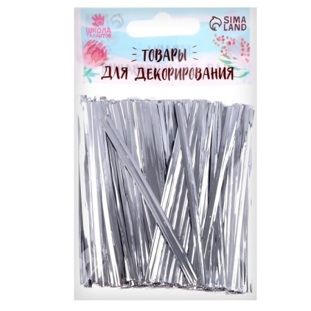 Clip tape, set 500 pcs., Length 1 pc. - 8 cm, silver color-3