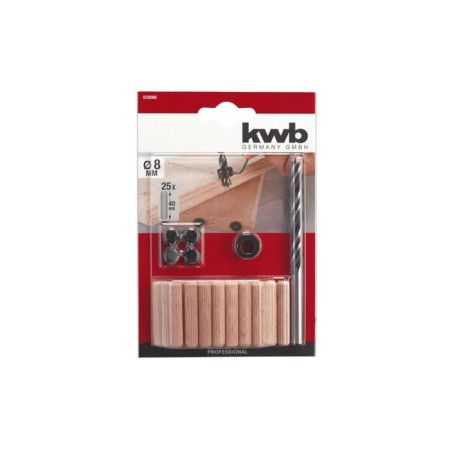 A set of kwb doughs, 8x40 mm, wood drill, markers, limiter, 25 pcs.-1