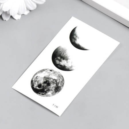 Tattoo on the body Black "Moon phases" 10.5x6 cm-1