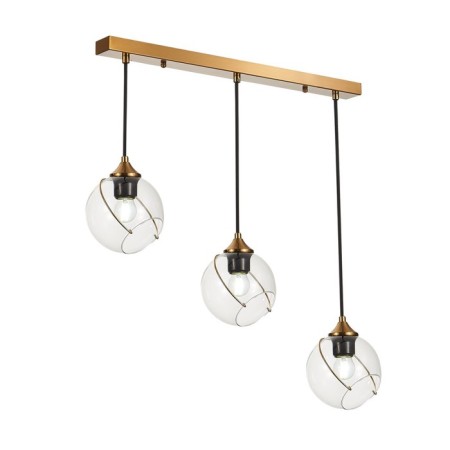Suspended EVOLUCE lamp. Sle103103-03. Satturo. 3x60 watts, E27, 65.5x15 cm, golden color-8