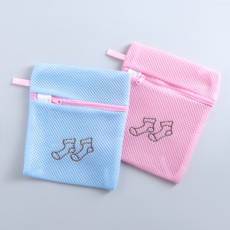 A bag for washing socks Dolyana, 17 × 20 cm, three -layer, large mesh, color mix-7