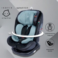 Car Outcreles Children's Sweet Baby Ranger 360, ISOFIX mount, group 1/2/3 (0-36 kg), Black and blue color