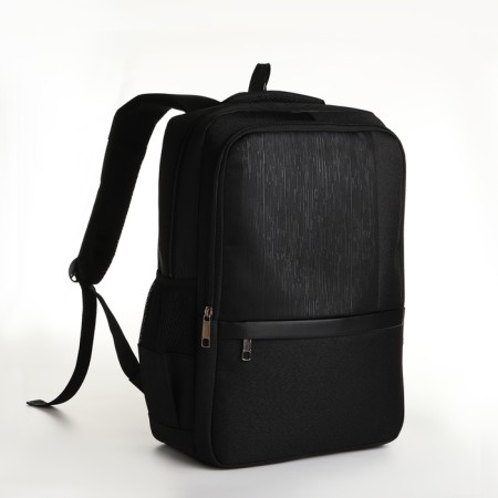Youth backpack, 2 lightning departments, 4 pockets, with USB, black color-2