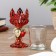 Climber Plastic, glass for 1 candle "rose" glass on the leg red 13x6x6 cm