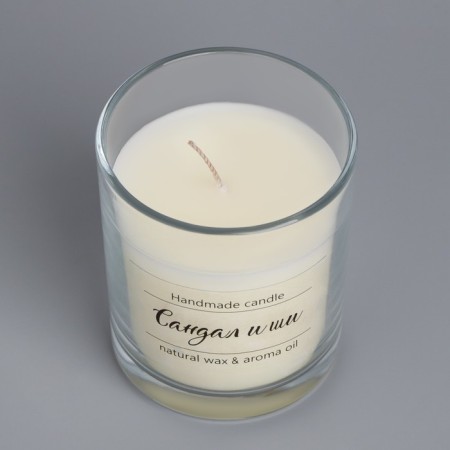 A candle in a glass flavored "sandalwood and shi", 7x7 cm, 27 hours-4