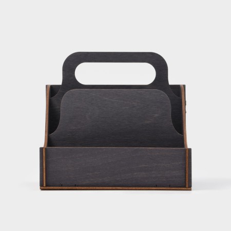Claus - an organizer for spices with a handle of a Dolyan, 17 × 16 × 16 cm, dark color-1