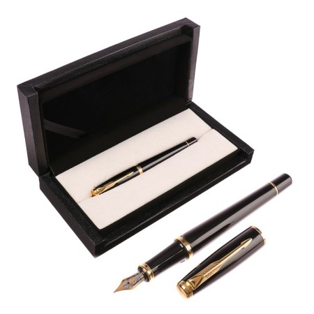 Gift handle, feathers, in the leatherette case, VIP, black body