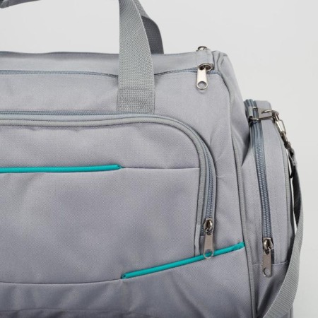 Sports bag with lightning, 3 outer pockets, color gray color-3