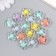 Plastic beads "Flower with colored middle" Gloss Mix 20 g 1.7x1.7x1 cm