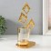 Summary metal, glass per 1 candle "leaves-rombic" d = 4.7 cm, gold 13x8x20.5 cm