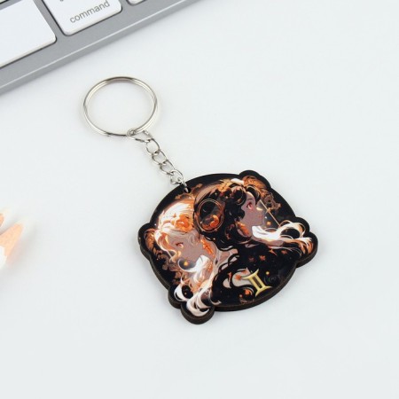 Key keychain wooden "Gemini", 4.5 x 6 cm-2