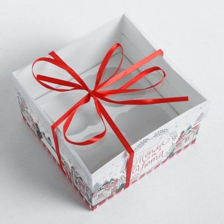 Capcake box “Always believe in miracles”, 16 x 16 x 10 cm, New Year-3