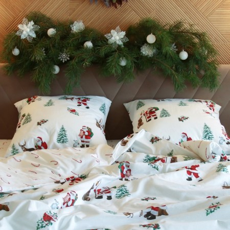 Bed linen "Ethel" 1.5 joint venture New Year's forest 143*215 cm, 150*214 cm, 70*70 cm - 2 pcs-1