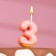 Candle in the cake "Strawberry glaze", number "3", pink, 3.8 cm