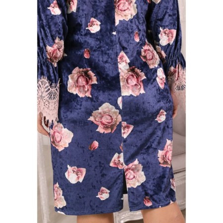 Female dress, size 62, blue, white color-11