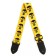 Music Life guitar belt, 60-117x5 cm, skulls on yellow