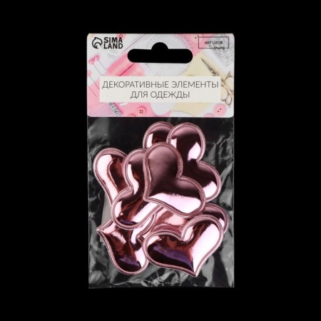 Application "heart", 3.9 × 2.7 cm, 10 pcs, pink color-6