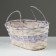 Wicker basket, d25 x 18 x 11/19 cm, purple, bamboo