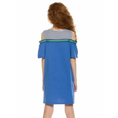 Dress for girls, height 122 cm, blue color-1