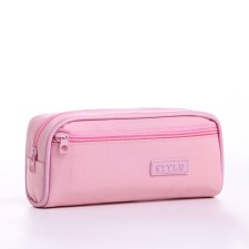 Косметичка дор Style, 21,5*6*10, отд на молн, н/карман, розовый