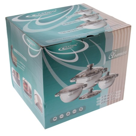 Set of pan “Antei”, 3 subjects: 1.5 l, 2 l, 3 l, capsule, gift packaging-6