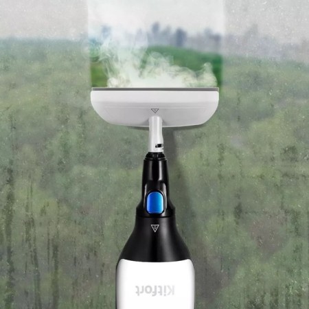 Steam mop KitFort KT-1066, 1500 W, 370 ml, cord 5 m, black and white-2