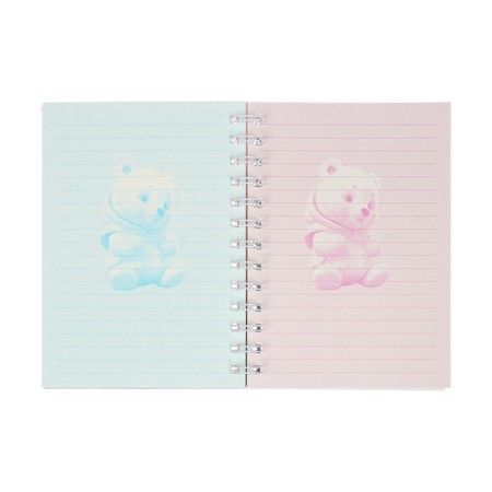 Notebook Gift Book on the comb 80l, line, color block, PVC cover 3D Bear (17.6x13.5cm) 105-6