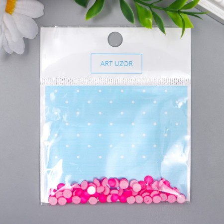 Decor for creativity "Fluorescent rhinestones. Bright pink" set of 60 pcs SS20 - 4.6 mm-2